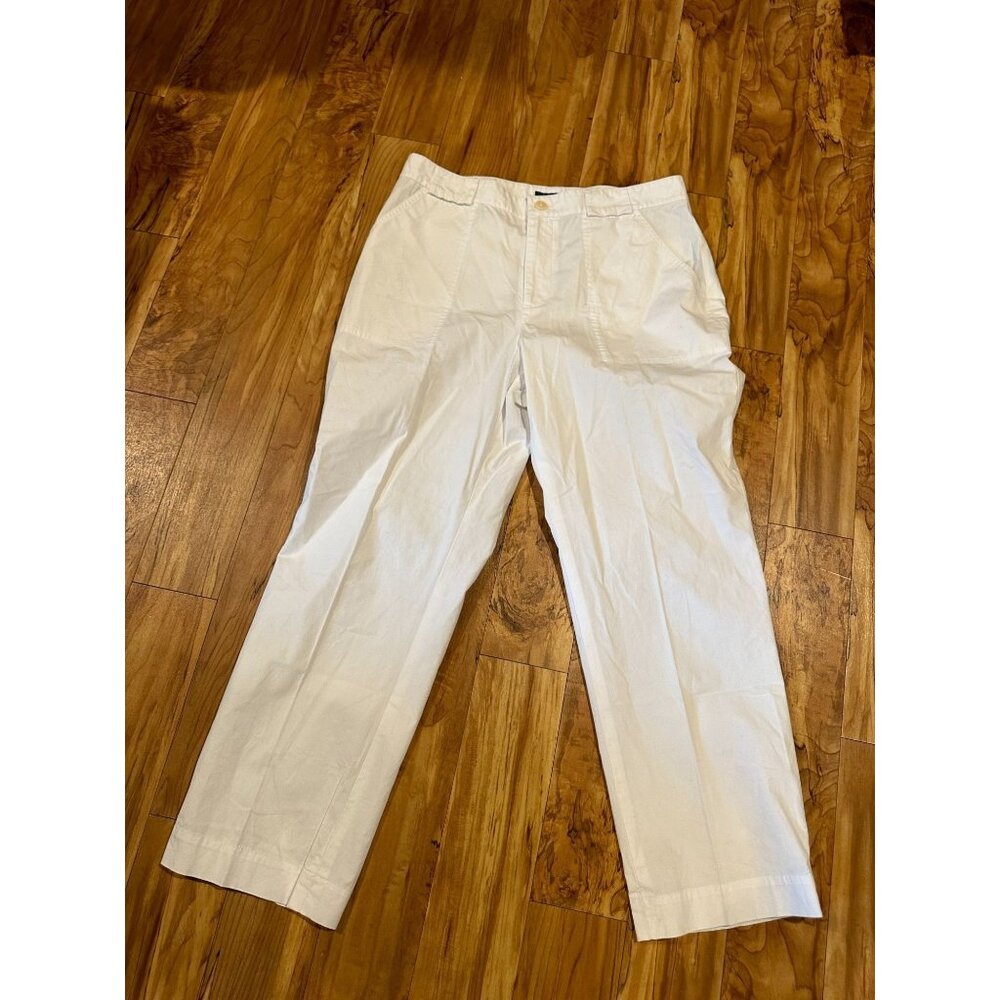 🤍 Lauren Ralph Lauren White Cotton Blend Pants‎ – Size 10